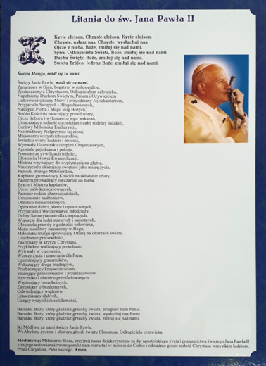 Litania do Św. Jana Pawła II