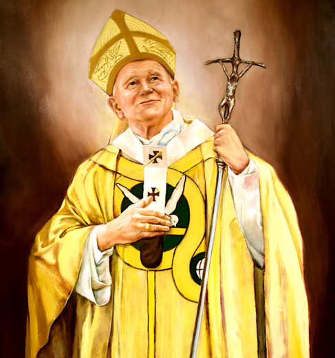 Obrazek z modlitwą o wstawiennictwo Św. Jana Pawła II (mały)