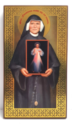 Ikona Św. Faustyna z  ikoną - wysoka